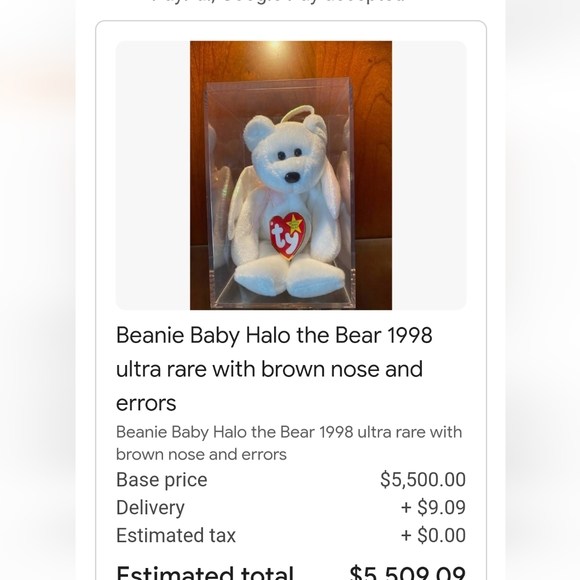 1998 tie rare beanie baby still in case Halo ultra rare brown nose